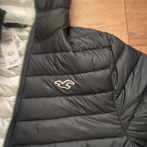 Dark navy blue Hollister puffer coat  only  once